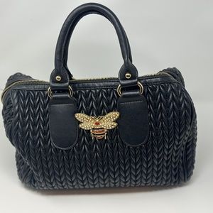 Black bucket handbag